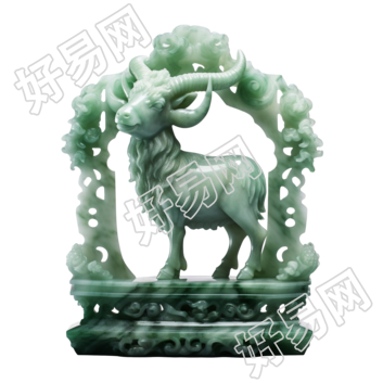 绵羊立体雕刻动物图案插画