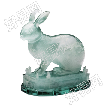 立体雕刻动物小兔子透明素材
