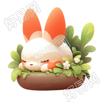 乖巧动物睡觉盲盒插画设计