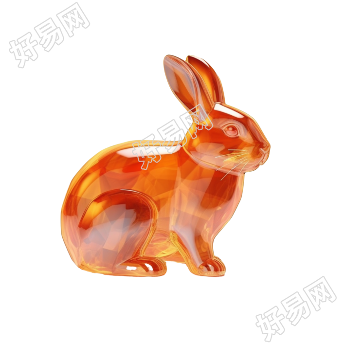 中秋节透明兔子图形素材
