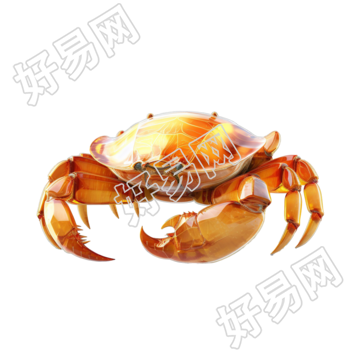 高清图形素材半透明螃蟹插画