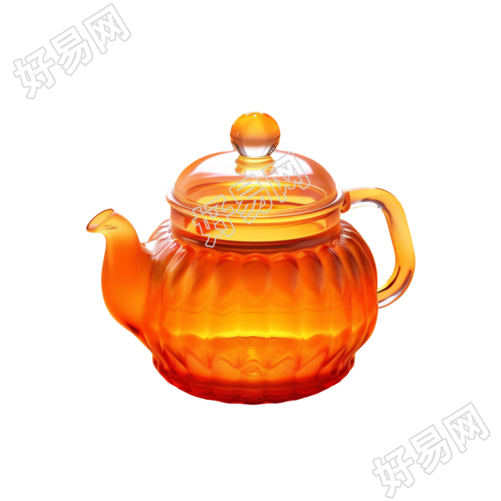 透明中秋元素3D渲染茶壶素材