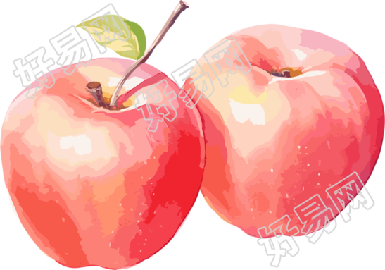水彩苹果插画素材