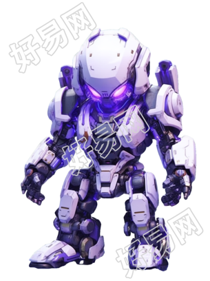 深银色样式动漫机器人插画素材