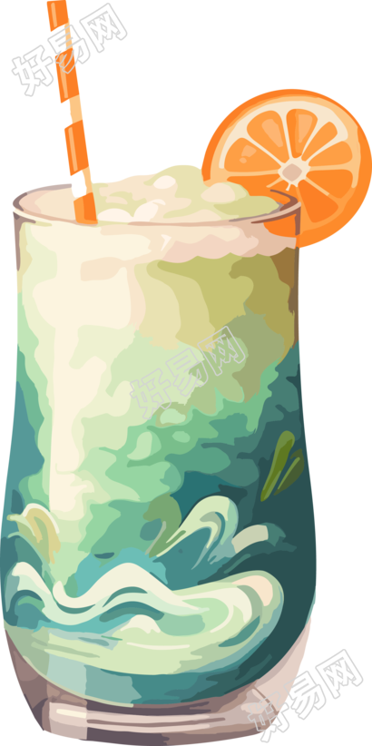 中国风格奶茶插画设计素材