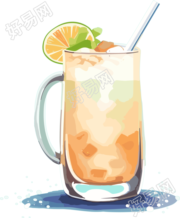 中国奶茶插画设计