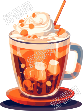 奶盖奶茶商用插画