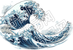 海浪插画可商用素材