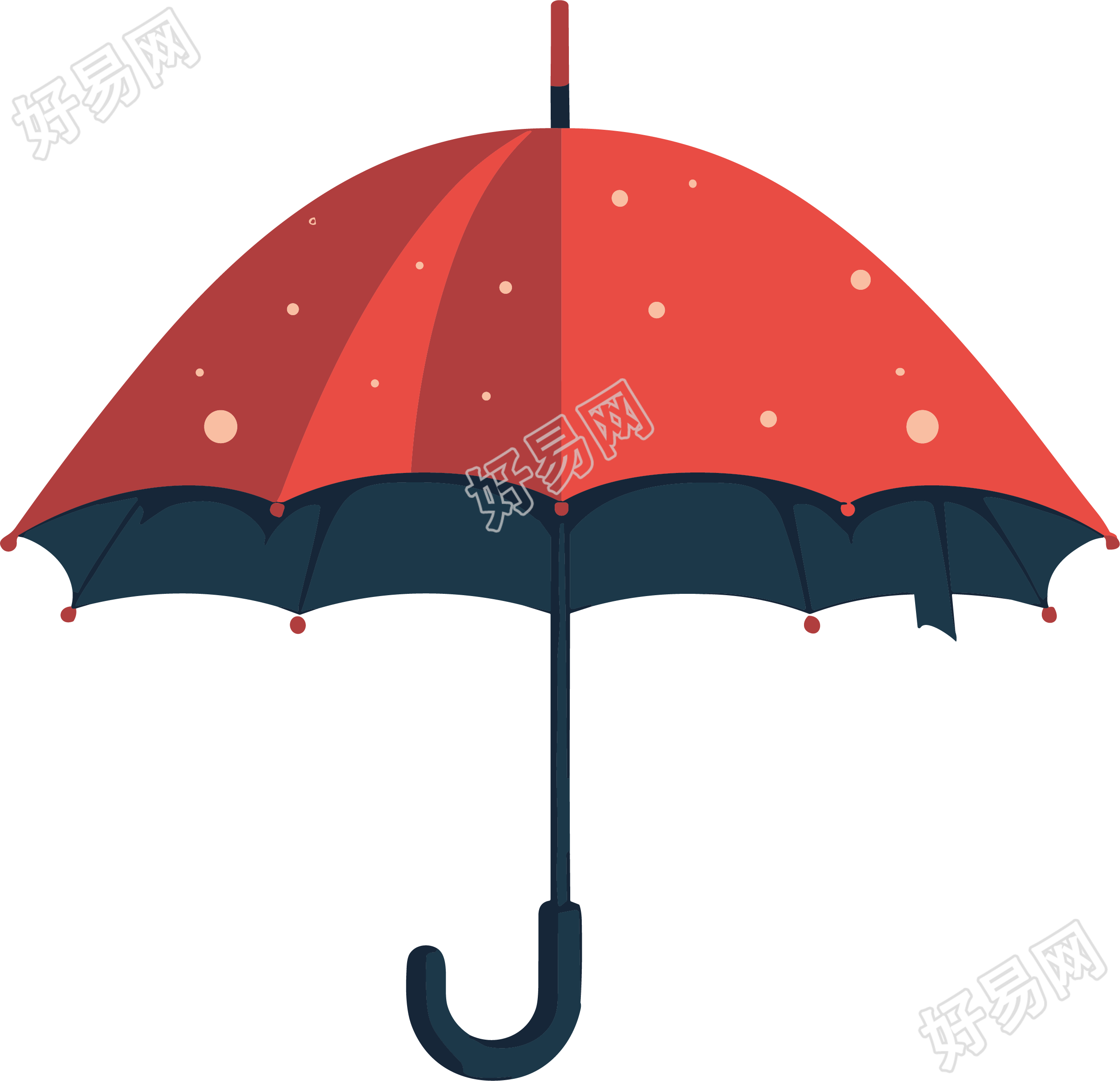 手绘雨伞插画商用素材