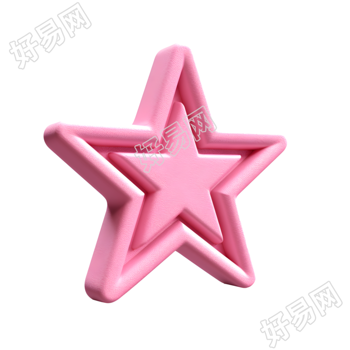3D五角星精细图标制作素材