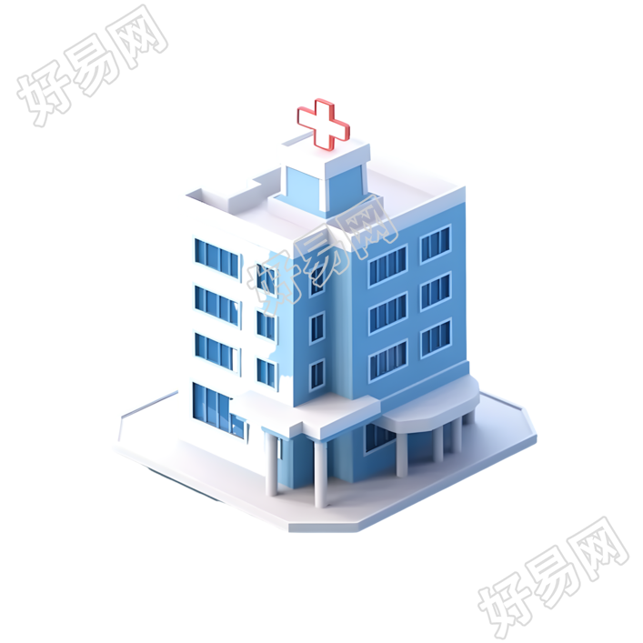 3D艺术医院模型商用插画
