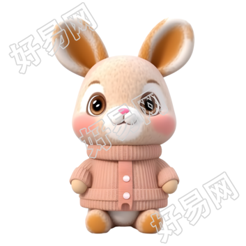 3D轻黏土小兔子萌宠插图