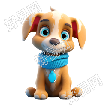 超可爱3D轻软黏土狗狗插画