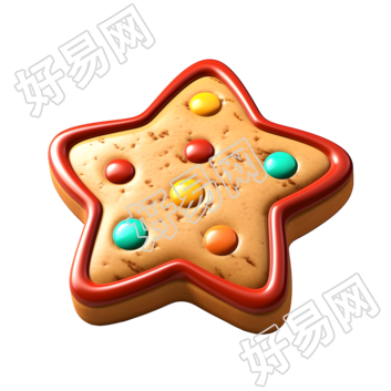 五角星饼干卡通3D素材