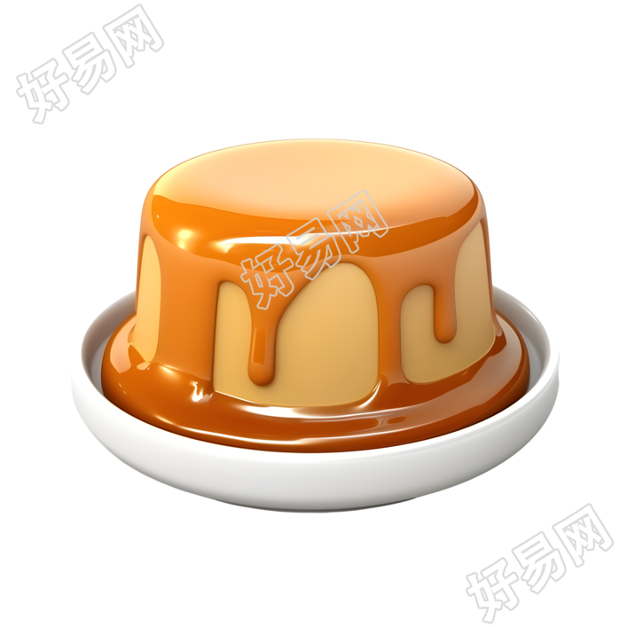 焦糖布丁3D卡通素材