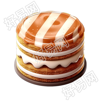 粘土材料3D卡通甜点插画