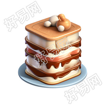 3D卡通蛋糕创意设计元素