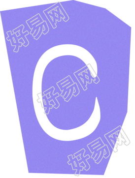 英文字母C复古贴纸插画素材
