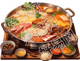 秋冬热气腾腾的火锅插图