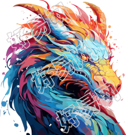 缤纷抽象龙头插画设计元素