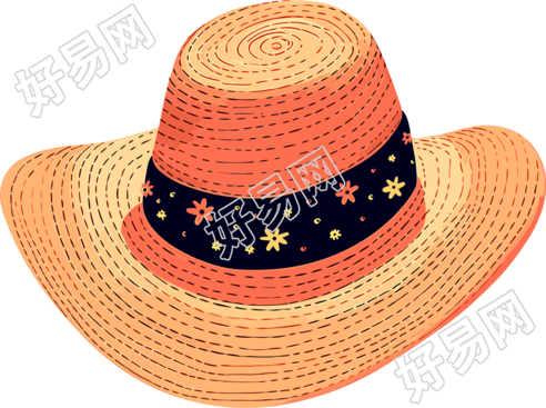 牛仔帽子矢量图案设计插画