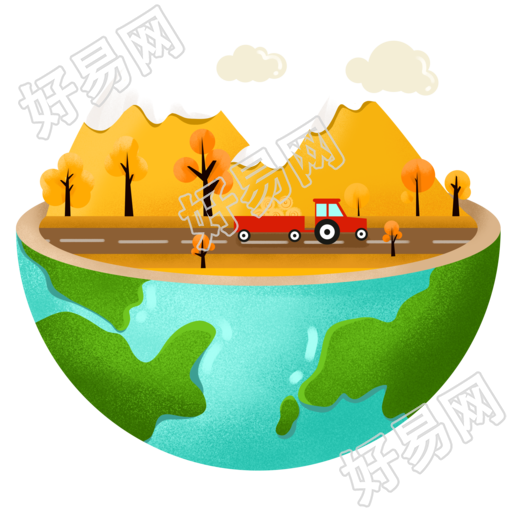 透明背景粮食日地球上丰收的景象插画