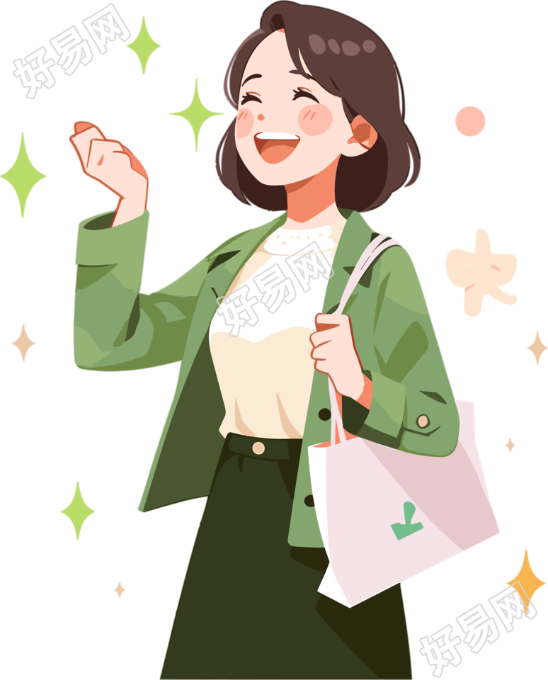 女性购物插画素材