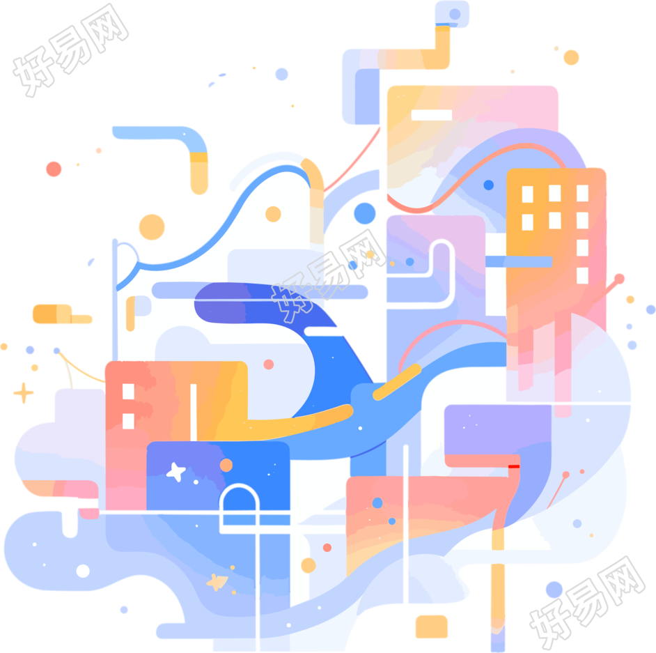 抽象城市创意插画素材