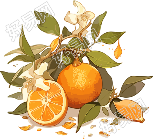 水果橙子素材插画