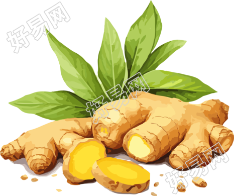 透明背景高清插画设计生姜素材