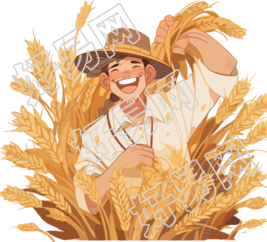 黄白色中国风大米小麦