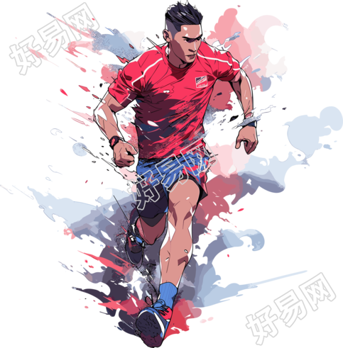 中国足球运动员矢量图插画素材