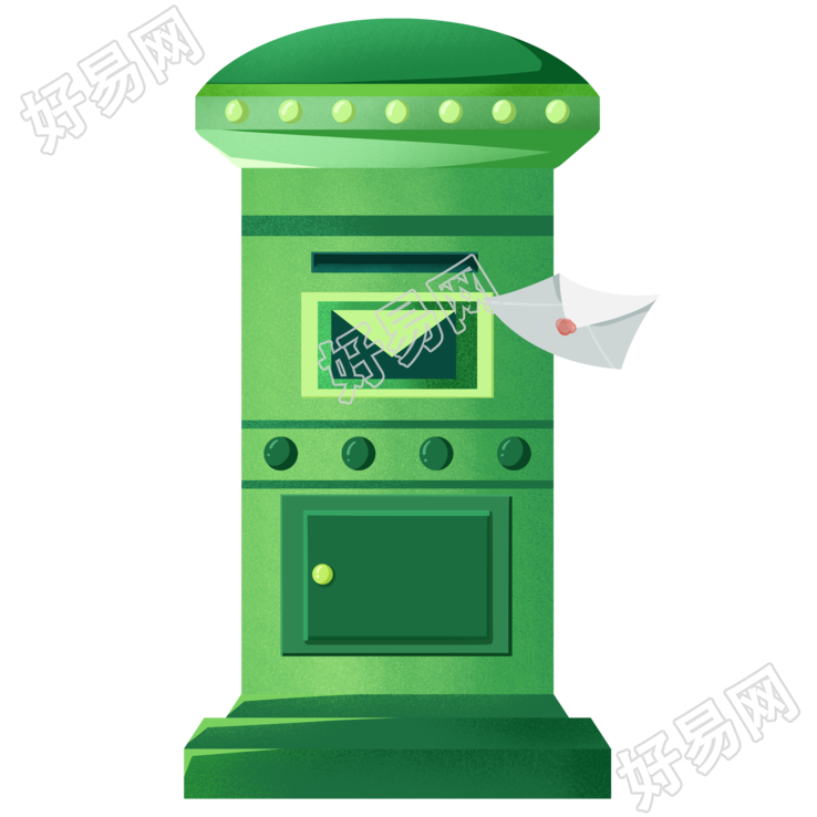 世界邮政日绿色信箱图标素材