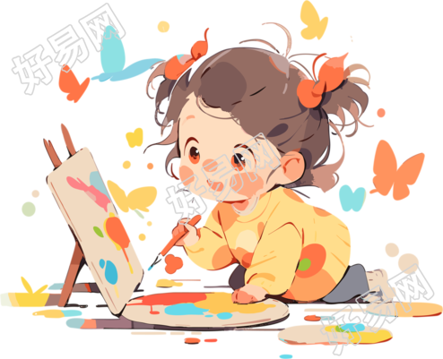 少儿涂鸦创意设计插画素材