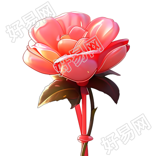 创意膨胀气球玫瑰模型素材