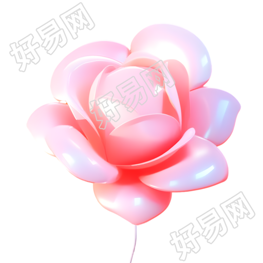 膨胀气球3D玫瑰素材PNG