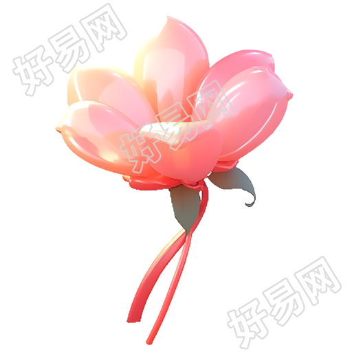 高清透明背景玫瑰3D模型插画