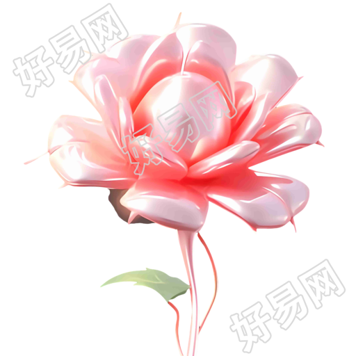 3D玫瑰花膨胀气球创意图形素材