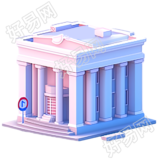 创意图案银行建筑图形素材