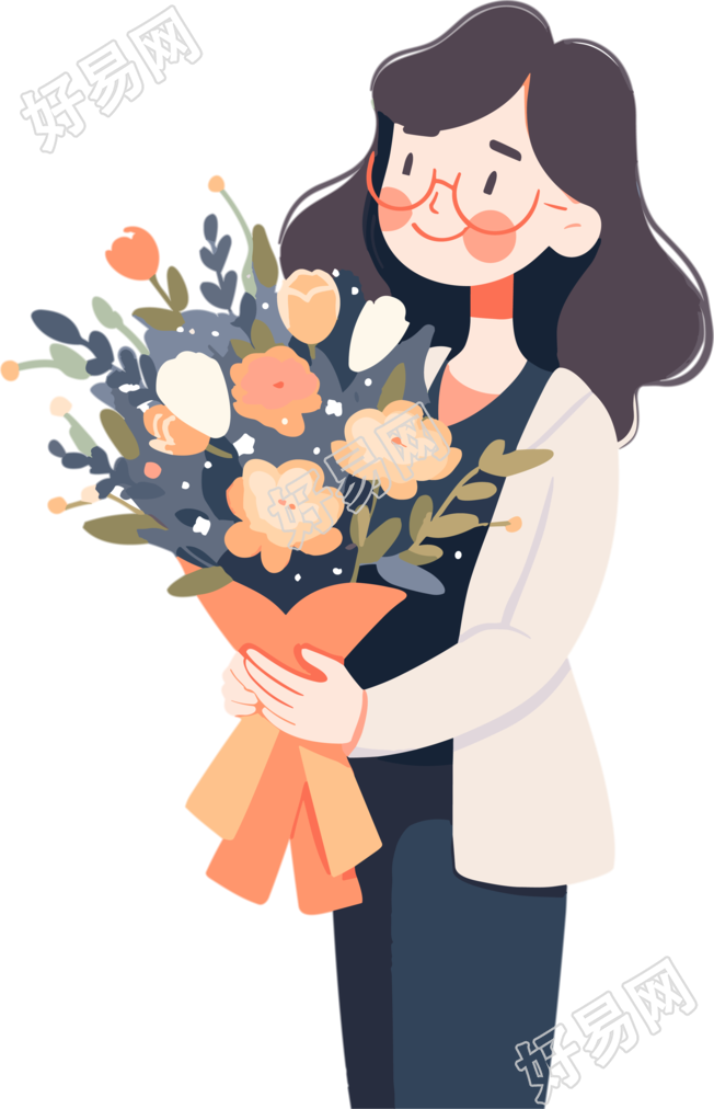 教师节花束可商用插画设计素材