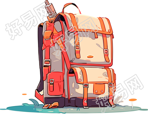 清新风格旅行背包插画