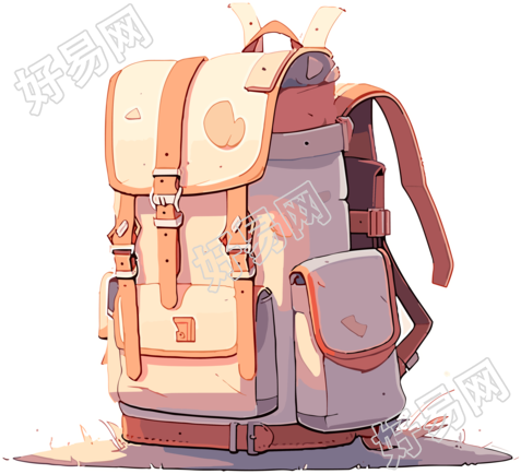 旅行背包平面设计插画