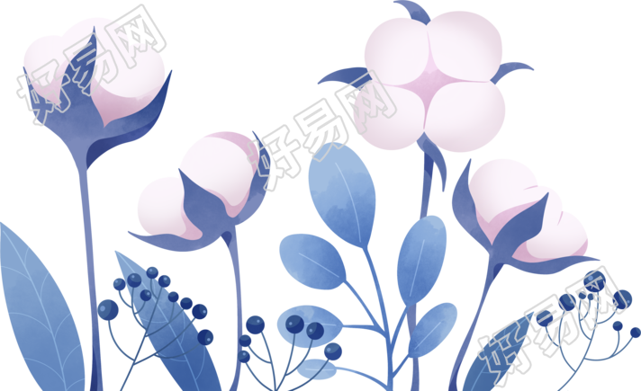 手绘可爱卡通棉花商用插画
