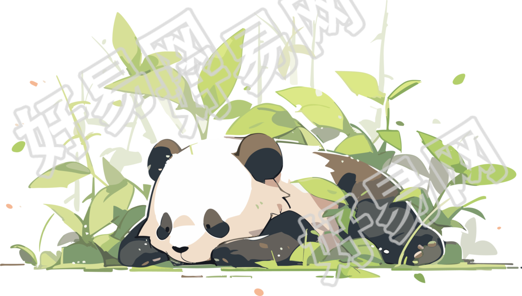 趴着的可爱熊猫插画设计
