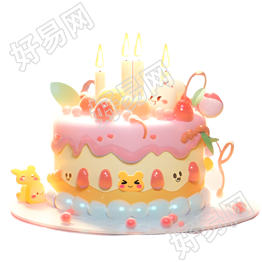 生日蛋糕透明背景插画设计元素