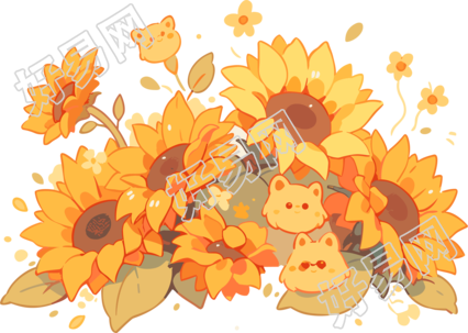 高清图形设计太阳花PNG插画