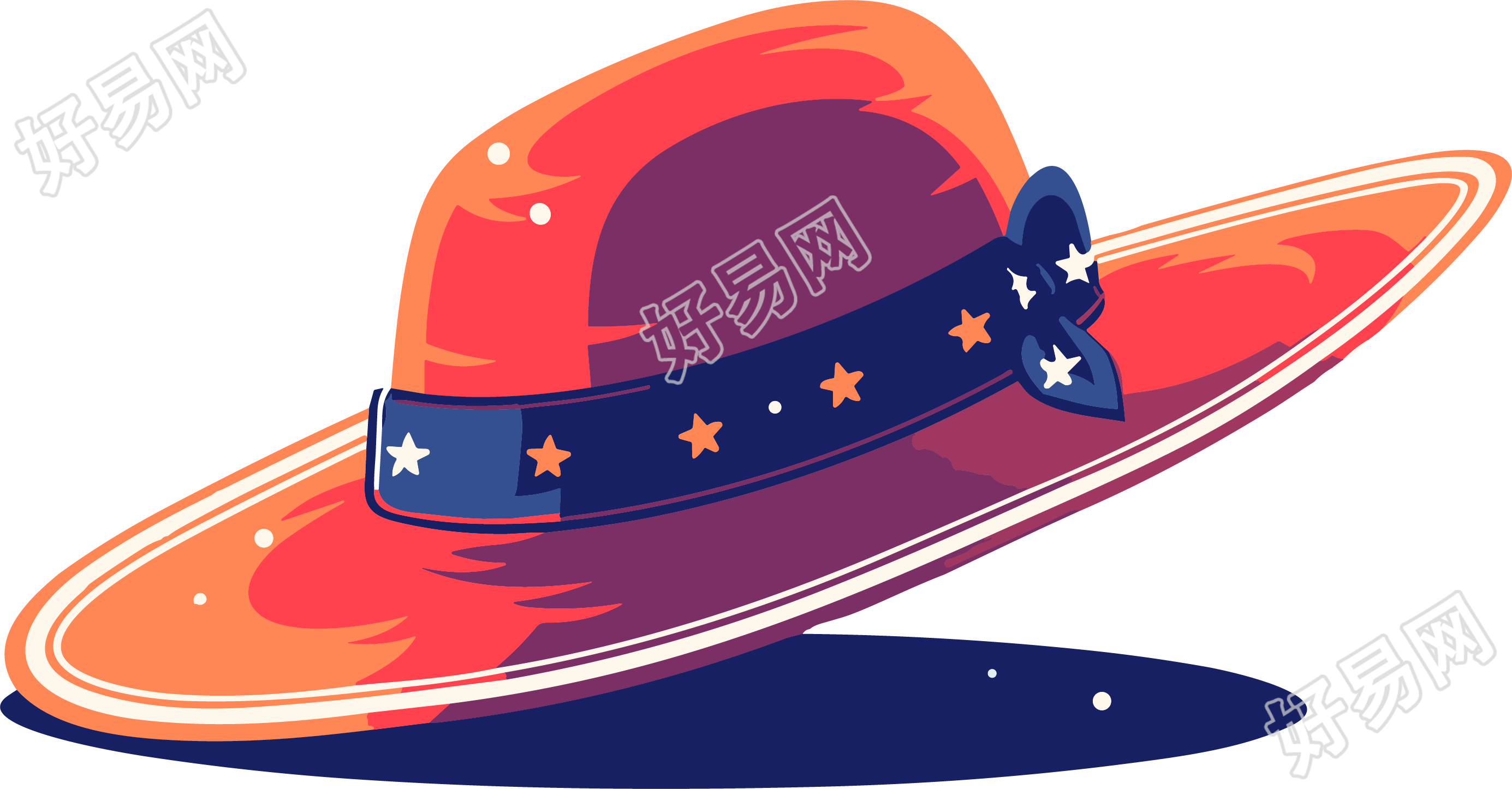 夏日清凉帽子插画