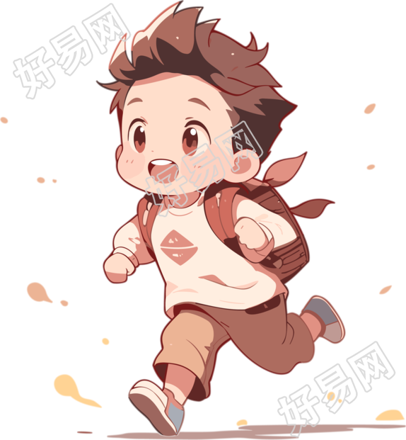 可爱风格卡通男孩动态GIF素材