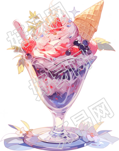 可商用紫色美味冰淇淋素材