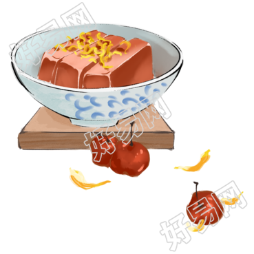 手绘寒露时节的美食插画素材